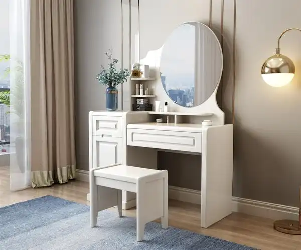 寻木匠现代中式实木梳妆台卧室简约小户型化妆桌家用多功能化妆柜经济