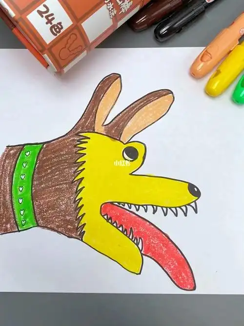 爱吃肉骨头的狗狗#亲子手工  #我的手工日常  #手掌画  #手掌创意画