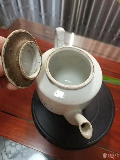 古玩瓷器民国时期山水人物茶壶