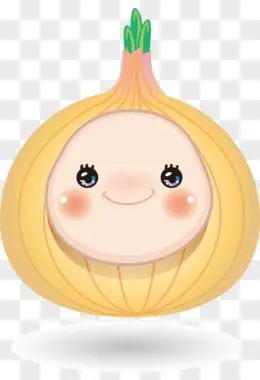 矢量卡通洋葱微笑脸