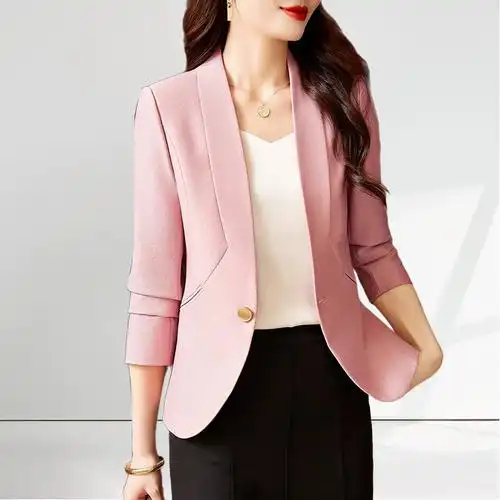 今年流行米杏色小西装外套女高级感炸街季高级感休闲西服春秋新款