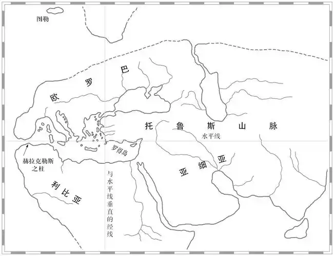 狄西阿库斯世界地图的复原图,公元前三世纪 渐渐地,可居住世界开始看