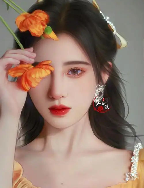 手绘头像鞠婧祎圣诞氛围写真明星手绘鞠婧祎鞠婧祎手绘绘美人睿麻手绘