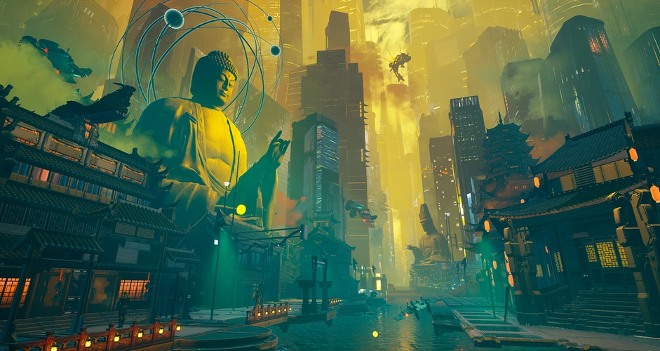 【未来信仰】中国风赛博朋克ue4场景设计