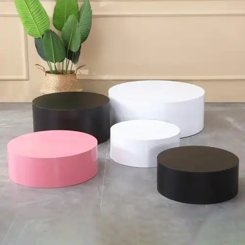 (今日10折)直播脚踩台子圆形站台服装婚纱店木人造板展示台模特摄影地