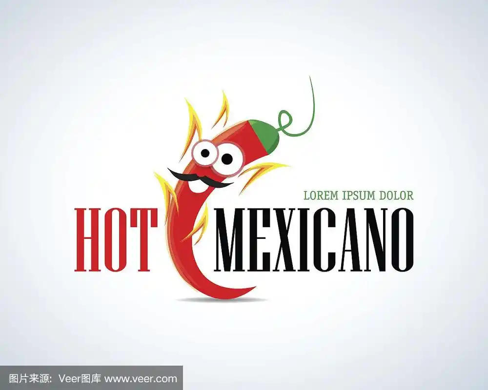 辣墨西哥辣椒辣椒卡通吉祥物标志模板