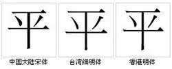 "平"字形对比