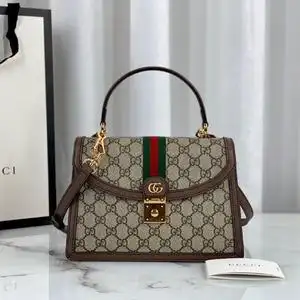 gucci古 驰女包经典款印花手提包双g单肩包斜挎代购酷奇女士包包