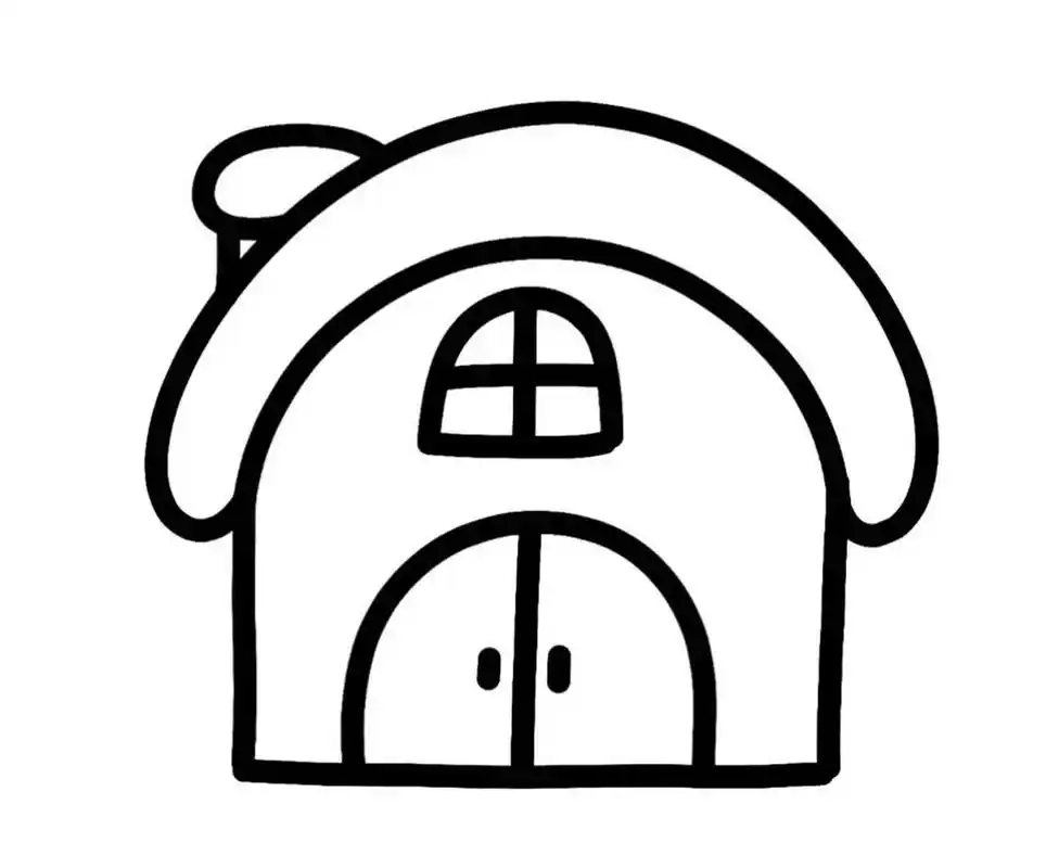 永久用的上的涂色房子 小班房子涂色