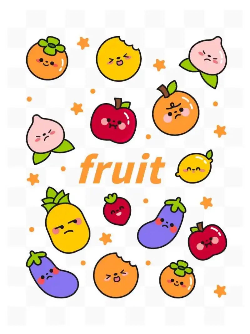 96水果简笔画(附线稿) 超级可爱简笔画素材,治愈系～ 92橘子 91