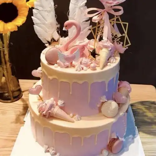 ins网红火烈鸟生日蛋糕106英寸