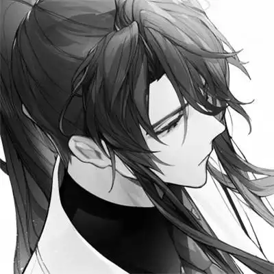 帅气动漫男生头像黑白图片