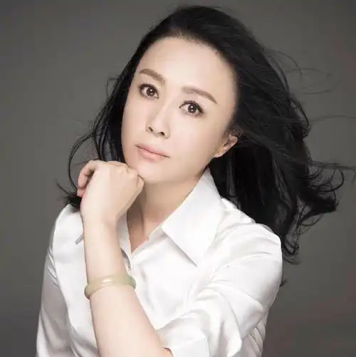 傅艺伟穿着五分袖的高领衫,把黑发盘成丸子头,古典的瓜子脸散发东方