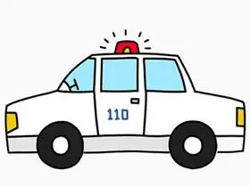 彩色警车简笔画画法图片步骤