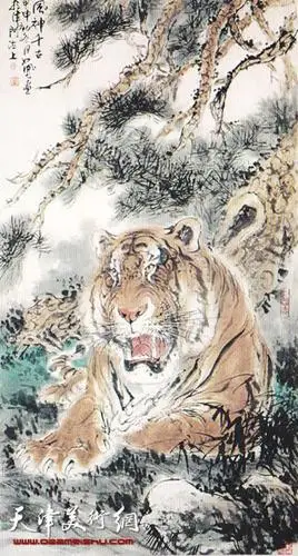 天津画虎名家赵玉山:对着衣镜模拟老虎的动作