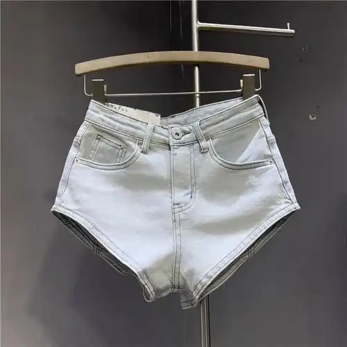 低腰辣妹夜店夏季美式牛仔超短裤女设计感弹力紧身跳舞热ins短裤 - 17