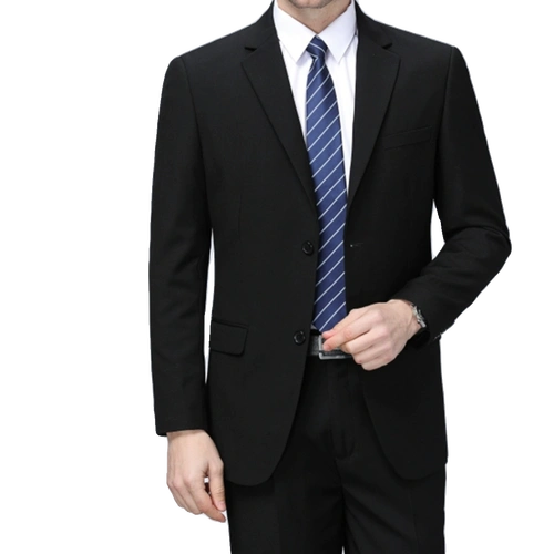 中年休闲正装商务西装高级感品牌羊毛西服外套男套装皮尔卡丹新款