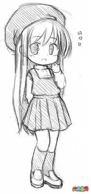 少女简笔画教程q版动漫人物简笔画兴趣爱好学画画简笔画《可爱q版人物