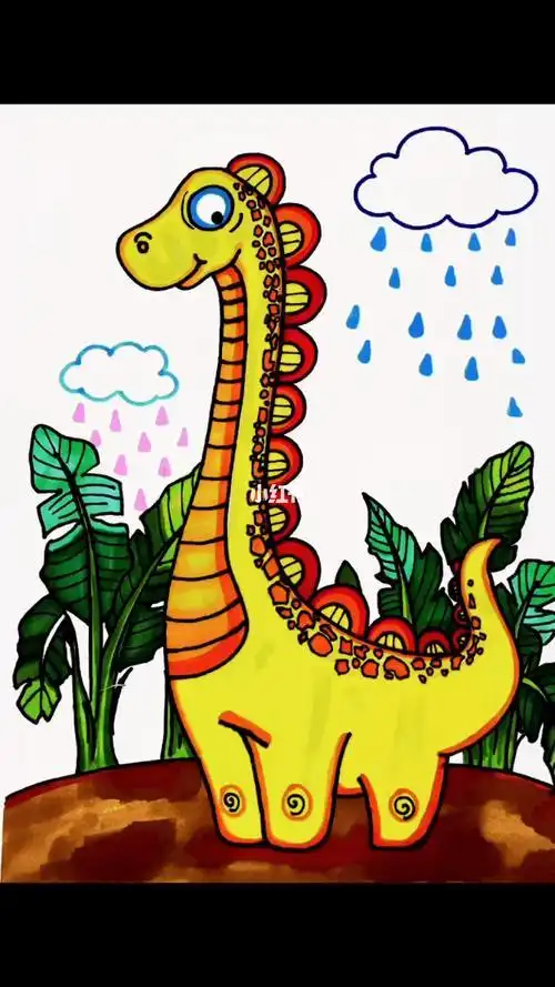 创意少儿美术课件ppt~大恐龙,男孩子的最爱马克笔画 #恐龙03世界儿童