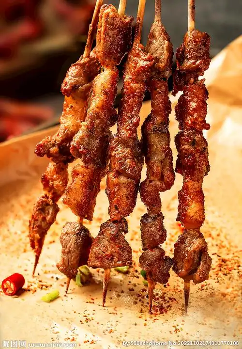 烤羊肉串摄影图__传统美食_餐饮美食_摄影图库_昵图网nipic.com