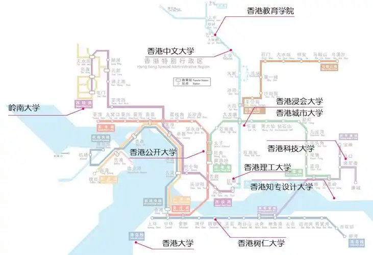干货香港区域划分及香港各大学分布地铁线路地图