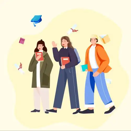 学生插画矢量图 开学季