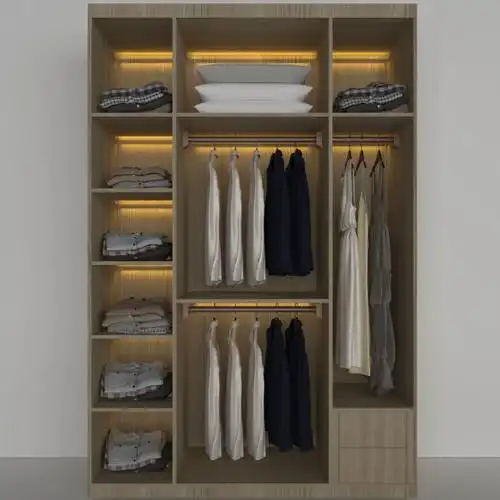 99很多家庭在设计定制衣柜的时候想更好的节省空间这就需要在布局