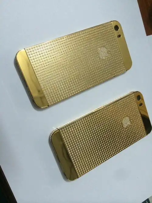 iphone5s纯手工cnc镶钻黄金手机壳 深圳iphone产品专业电镀厂