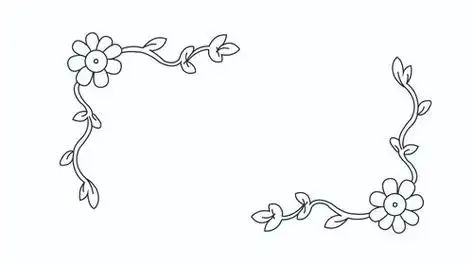 花朵花边简笔画手抄报花边手抄报