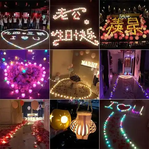 led电子蜡烛灯浪漫求婚创意布置用品生日惊喜心形场景道具装饰