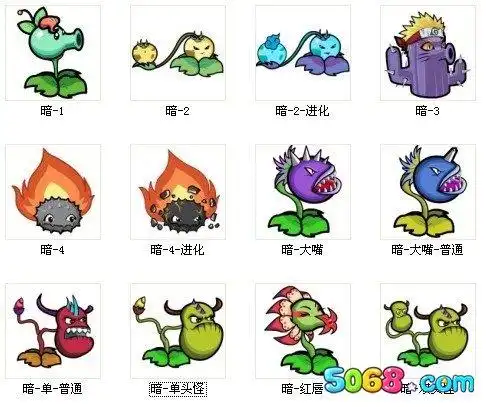 植物大战僵尸online植物-暗升级进化图