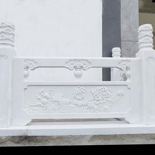 石雕栏板 汉白桥栏杆 护栏 学校石材旗台 河道护栏浮雕汉白玉栏杆