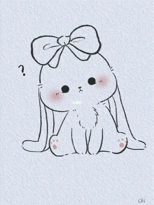 可爱简笔画教程小兔子歪头杀