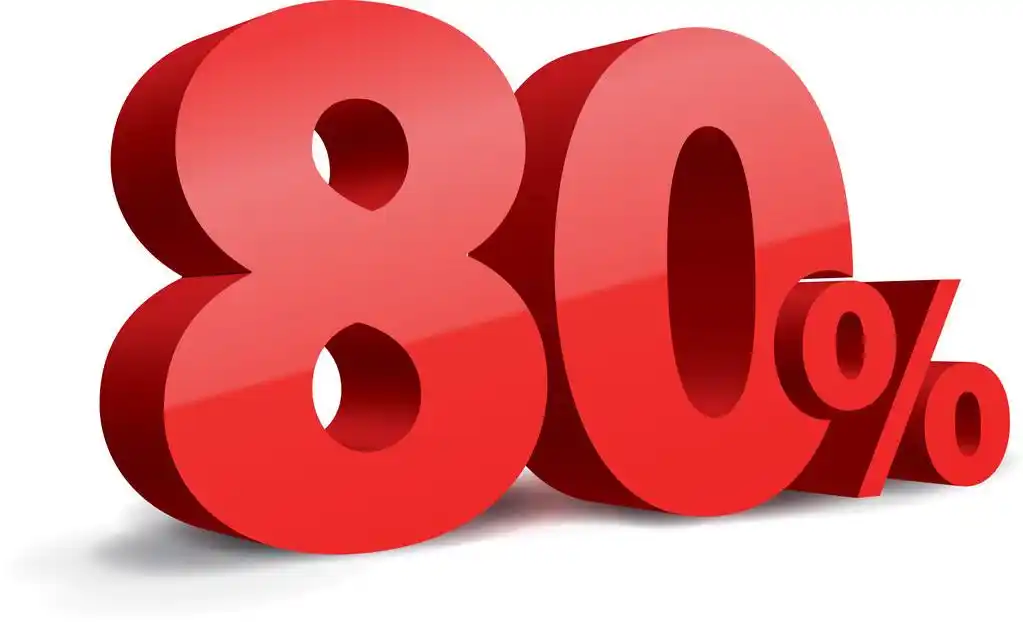 80%的插图,80%的数字.矢量图.