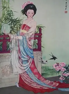 com杨诒钧 工笔仕女图欣赏 - 傲雪 - 傲雪 的博客ue9cb_秋雨采集到