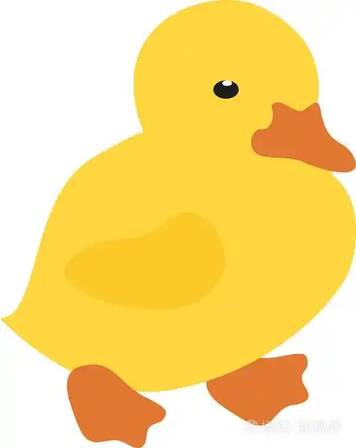 孤立的白色背景上的可爱卡通小鸭