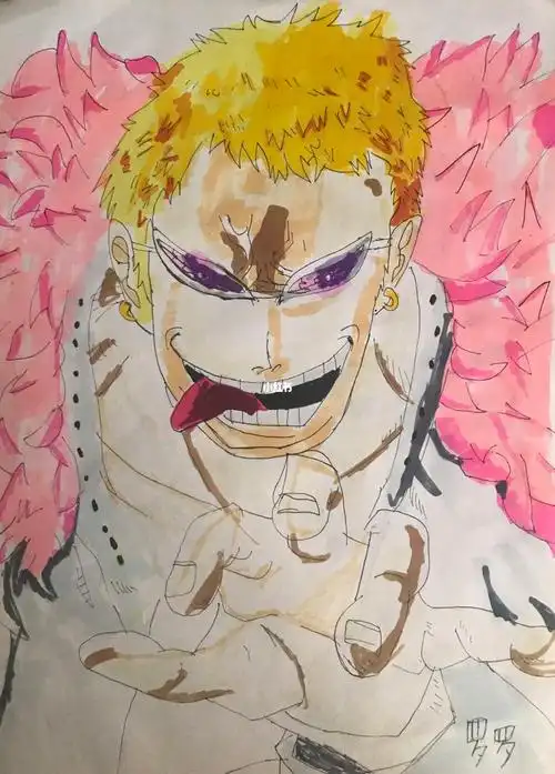 海贼王堂吉诃德多弗朗明哥马克笔手绘