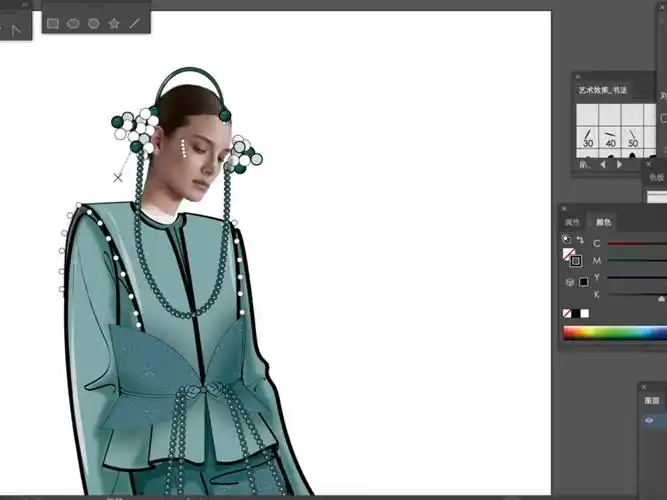 ai手绘服装设计效果图加速版迦然原创