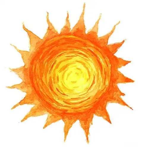 橙色_太阳_水彩画_图片大全—全景创意图库(quanjing.