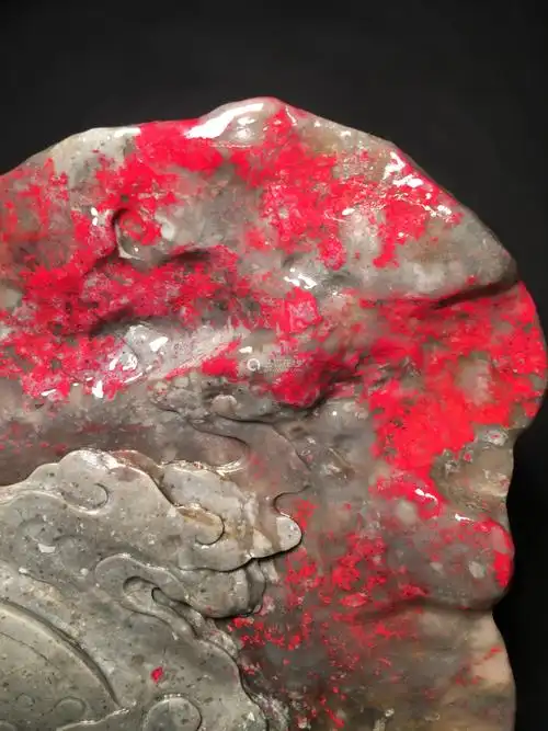 昌化鸡血石"群龙献瑞"摆件