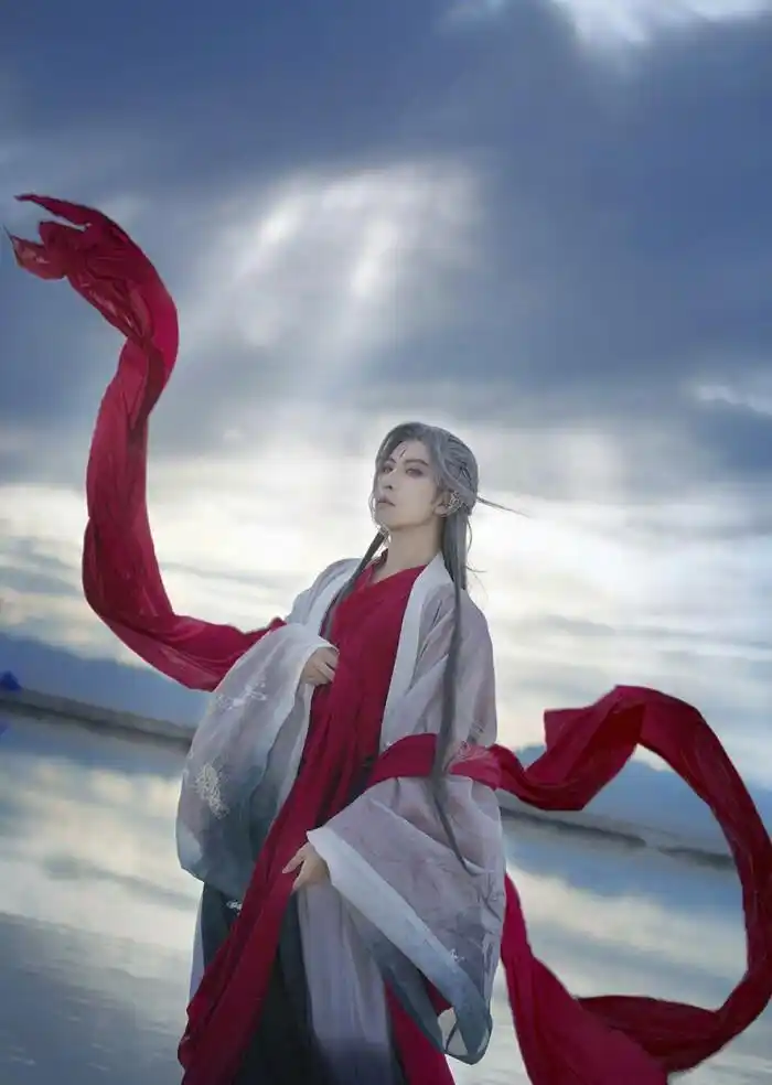 淡辉夕颜,公子如玉,是你执一把青伞,为我许下一世长安)古风汉服真人男