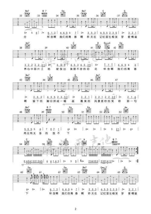 旭日阳刚怀念青春吉他谱