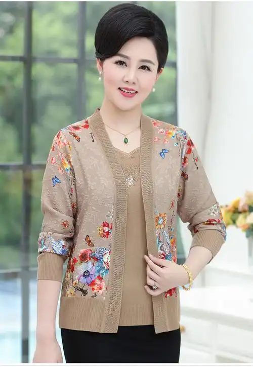 珊诗丽中老年女装运动两件套装中年轻人妈妈春秋装毛衣服装针织羊毛衫