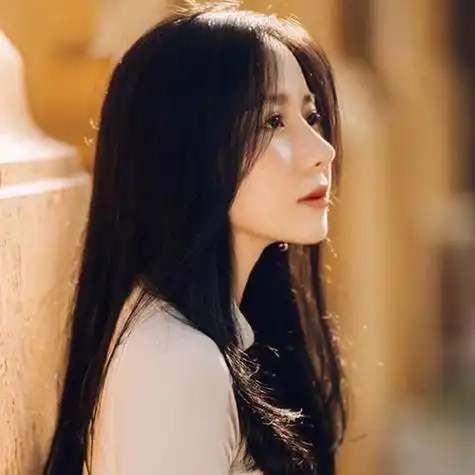 长发美女侧脸头像图片