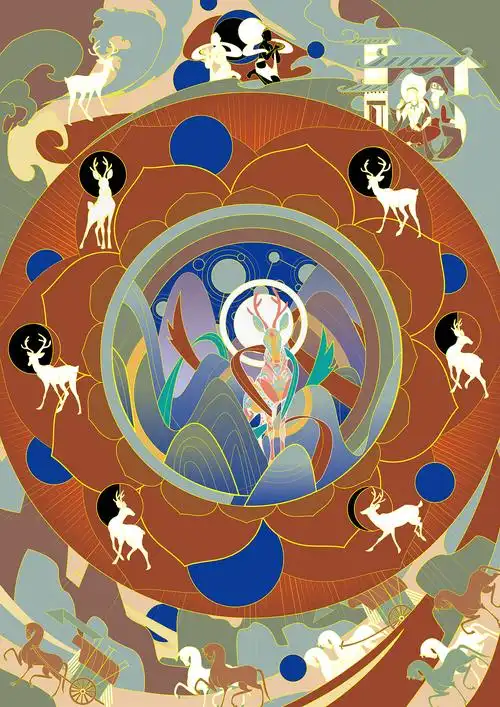 鹿王本生插画故事书籍