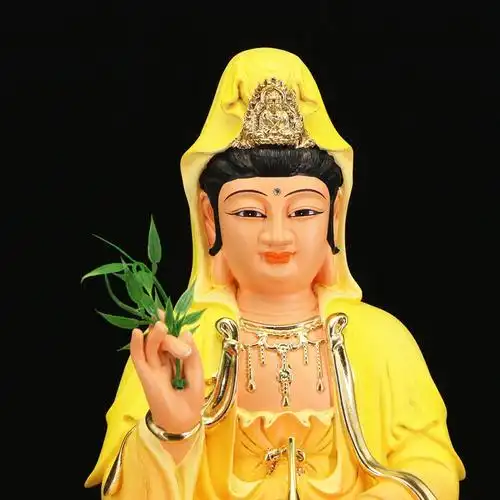 观音菩萨树脂彩绘佛像观世音像神神像坐莲家居摆件