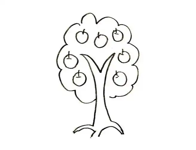 大树图片简笔画 秋天的大树图片简笔画 - 水彩迷