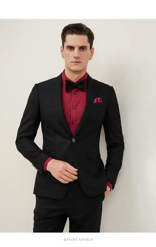 报喜鸟【羊毛】商务正装男士西服套装韩版修身结婚婚礼新郎西装