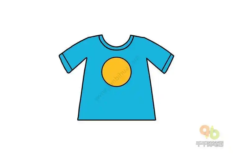 卡通夏装短袖简笔画