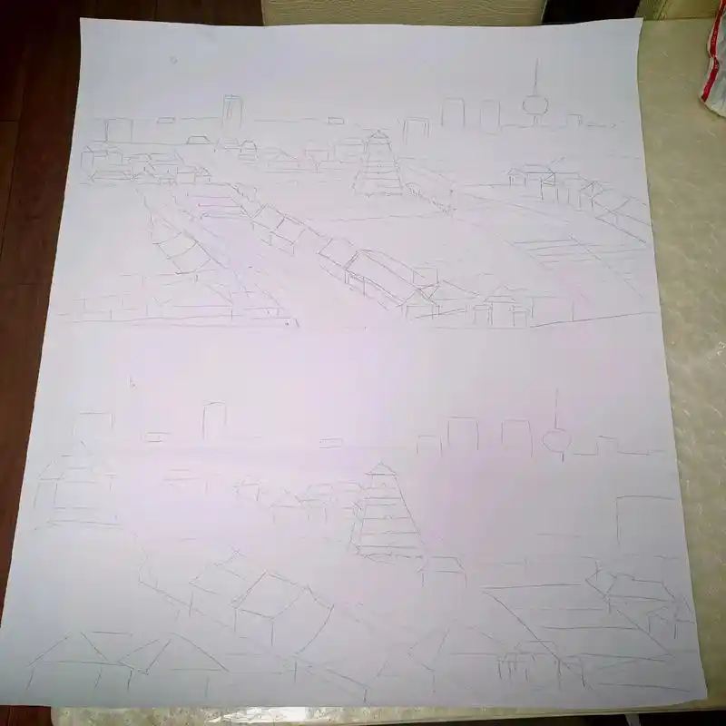 大唐不夜城.#丙烯画#新手# - 抖音